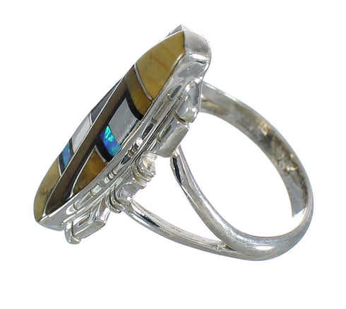 Multicolor Authentic Sterling Silver Ring Size 7-1/4 VX61963
